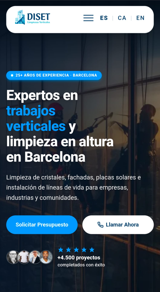 Diset Limpiezas Verticales Diseño Web Móvil